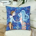 thumbnail image 2 of MKHERT Sailor and Mermaid Pillowcase Pillow Protector Cushion Cover 18x18 inch,Set of 2, 2 of 3