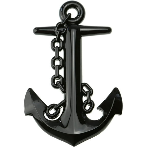 Ship Anchor 3d Auto Boat Emblem (Large, Black)