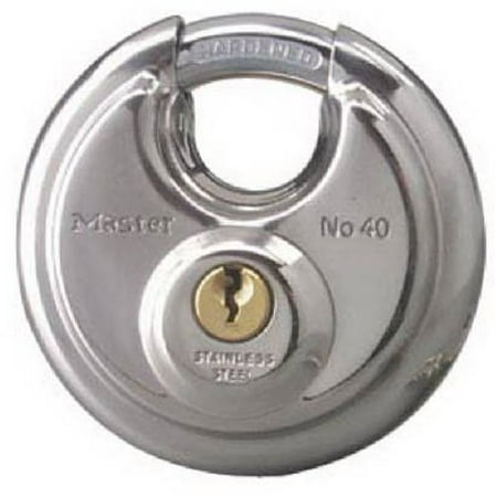 Padlock, Stainless Steel Discus Lock, 2-3/4 in. Wide, 40DPF, PADLOCK APPLICATION: For indoor and outdoor use; Lock is best used for storage units, garages & sheds,.., By Master (Best Strap Locks For Bass)