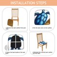thumbnail image 4 of Themed Decorative Seat Covers for Dining Room Chairs Set Of 4,Stretch Printed Washable Chair Seat Cover with Elastic Ties and Button,Removable Waterproof Couch Cushion Covers, 4 of 6