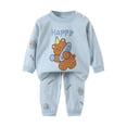 thumbnail image 4 of Sentuca Girls Boys Outfit Sets Size 5Y Print Long Sleeve Print Tops and Pants Fall Winter Warm Cute Kids Two Piece Sets Sky Blue, 4 of 6