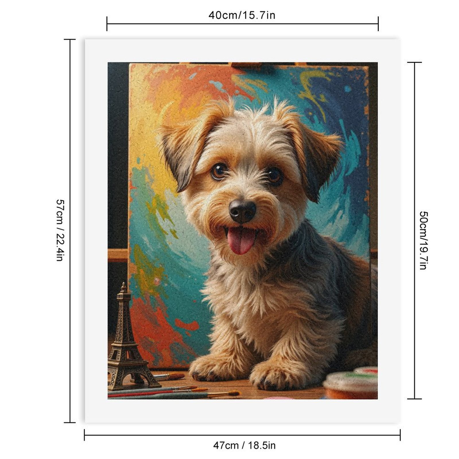 Paint By Numbers Kit for Adults Beginner - Cute Puppy Art Painting Station DIY Canvas Painting Kits for Adults, Frameless Paint By Number for Adults for Home Wall Decor 16x20 Inch
