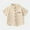 Khaki, variant on CYRBOKO Toddler Boys Short Sleeve Button Shirts, Soft Crewneck Loose Cotton Summer Shirts Blue Size 2-3 T