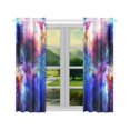 thumbnail image 2 of Mkhert Space And Stars Blackout Window Curtain Kitchen Curtain 26X39 Inch, 2 Panels, 2 of 3