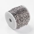 thumbnail image 3 of 50 m Iron Paperclip Chains Flat Oval Drawn Elongated Cable Chains Unwelded with Spool Platinum 10x5x1.5mm 164.04 Feet(50m)/roll, 3 of 3
