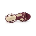 thumbnail image 4 of BLISSFUL STEP Women's Shoes T Strap Slingback Platform Stiletto Heel Sandals Burgundy 6.5, 4 of 7