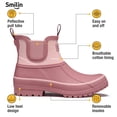 thumbnail image 4 of SMILIN Shell Wide Round Toe Rain Boots for Women, Classic Chelsea Women's Rubber Garden Shoes, Red, Size 8, 4 of 8