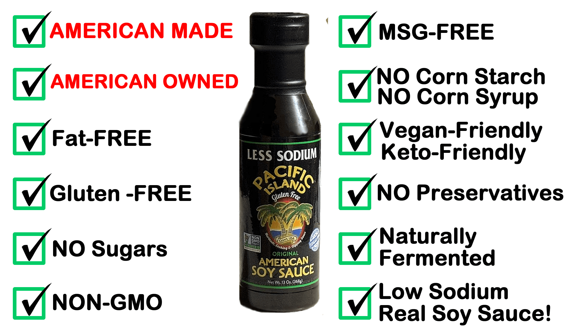 Pacific Island Soy Sauce Original 13oz Pack of 6