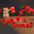 thumbnail image 1 of Love IS Sweet and Heart-letrero de madera para fotos, accesorios románticos para mesa de boda, centro de mesa para decoración de pasteles y postres, Rojo Macarena Signo de boda, 1 of 8