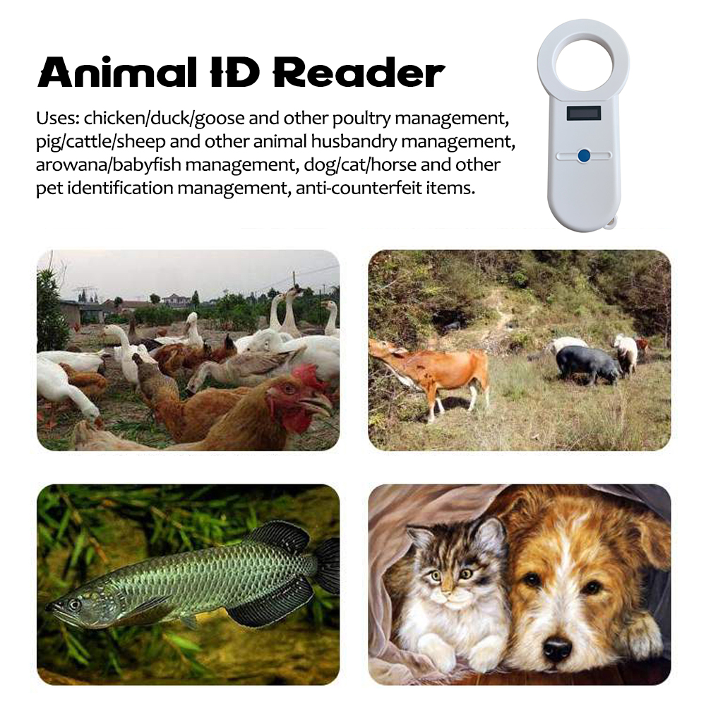 Kecheer Digital Pet Scanner OLED Display Animal Pet ID Reader Chip Transponder Portable for ISO11784//5 USB Handheld Microchip Scanner for Dog Cat Horse