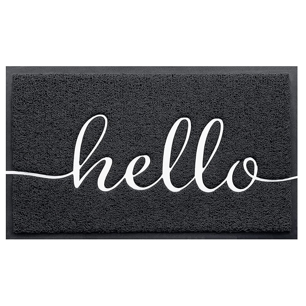 Coffix Door Mat 30'x17.5' Black Durable Welcome Mat Low Profile Floor Mat Front Doormat Indoor Outdoor Door Rug Non Slip Rugs for Entryway Patio High Traffic Areas