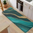 thumbnail image 5 of Teal Gold Marble Wave Dot Pattern Kitchen Rug Mat,Kitchen Runner Rugs Non Skid Washable,Decorative Kitchen Floor Mats for Kitchen,Sink,Laundry,17"x47.2", 5 of 7