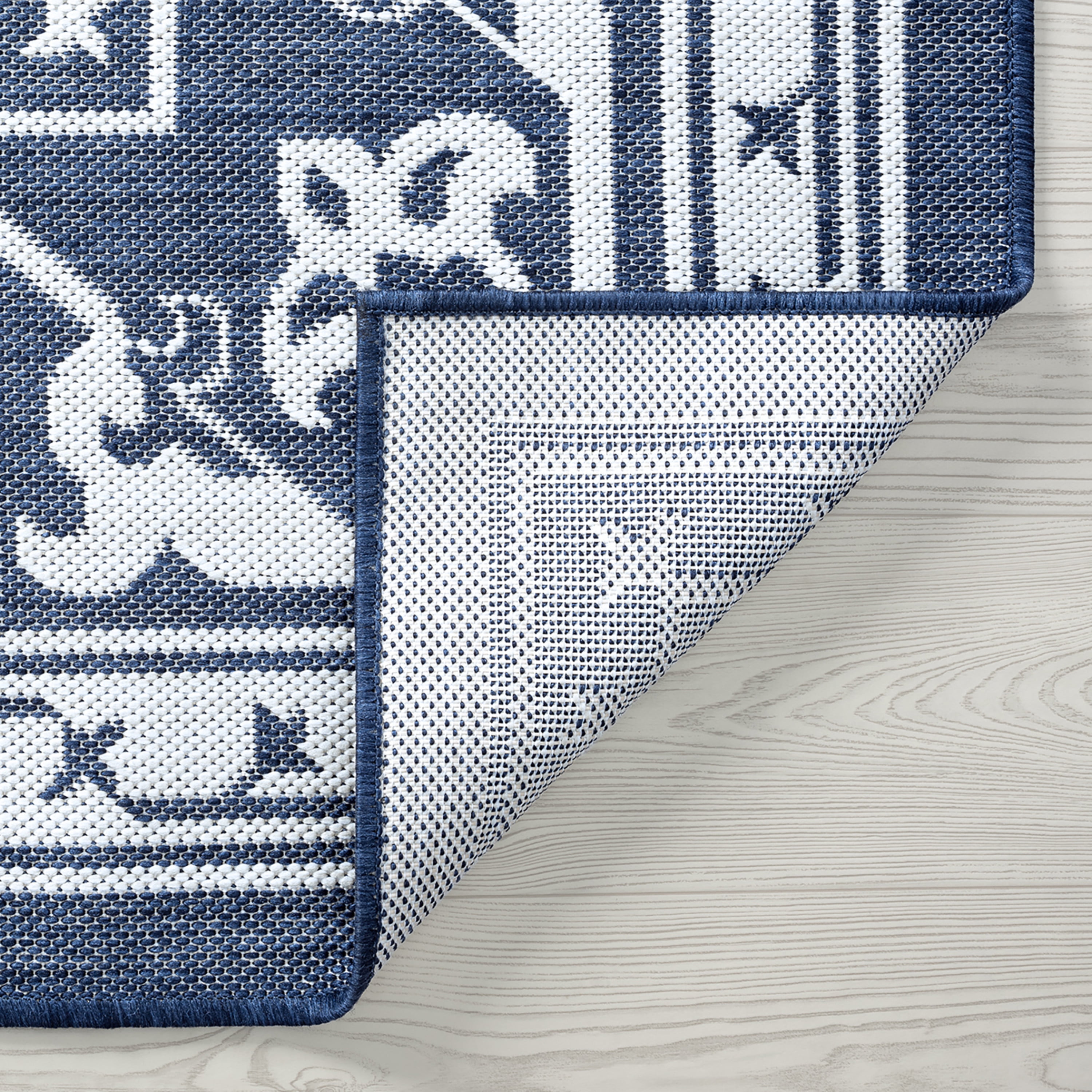 9x12 Water Resistant, Large Indoor Outdoor Rugs for Patios, Front Door Entry, Entryway, Deck, Porch, Balcony | Outside Area Rug for Patio | Navy, Floral | Size: 8'10'' x 12'2''