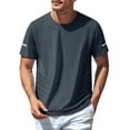 thumbnail image 2 of Qzwdhjm Mens Athletic Shirts Quick Dry Short Sleeve Tops Crewneck Cooling Lightweight Casual Tshirts Color Block Summer Tees for Workout, 2 of 7