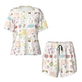 thumbnail image 5 of "Wukai Summer Rabbit Women's Pajama Set - Short-Sleeve Top and Shorts with Elastic Waistband and Pockets for Loungewear, Yoga, and Casual Wear-Medium, 5 of 8