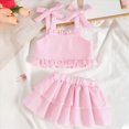 thumbnail image 7 of TOWED22 Kids Toddler Lovely Summer Clothes 2pcs Outfits Sleeveless Tank Shirts and Shorts Cute Casual Sets with Pocket(Pink,12-18 M), 7 of 7