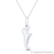 ALFRED & VINCENT Poulaine Shoe 3D Medieval European Charm 28x10mm (1.1x0.4in) Pendant in .925 Sterling Silver