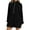 Black, variant on Womens Sweatshirt Dress Side Split Long Sleeve Half Zip Hoodie Dresses Fall Tunic Tops with Pocket Black S