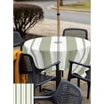 thumbnail image 5 of Outdoor Tablecloth with Umbrella Hole for Patio/Picnic/Party/Camping, Sage Green Striped Waterproof Table Cloth Square Cover Washable, Green Geometric Line Stripes Farmhouse (60"x 60"), 5 of 9
