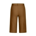 thumbnail image 4 of Mohiass Womens Bermuda Shorts with Pockets Trendy Summer Comfy Twill Shorts 2025 Lounge High Waisted Chino Shorts Brown 2XL, 4 of 8