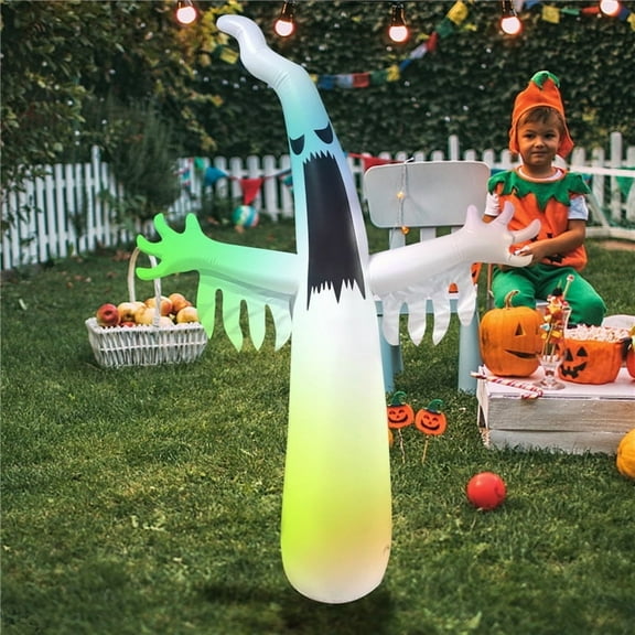 7.6FT Inflatable Ghost Halloween Decoration with Lights and Remote