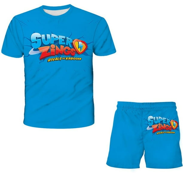 Super Zings 2022, conjuntos de ropa de verano, camisetas de manga corta para niños, pantalones cortos, ropa de 2 piezas, trajes para niños y niñas, disfraces informales 10T Gao Jinjia LED