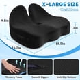 thumbnail image 2 of Cojín de asiento CushZone Memory Foam, tamaño XL, negro, 2 of 7
