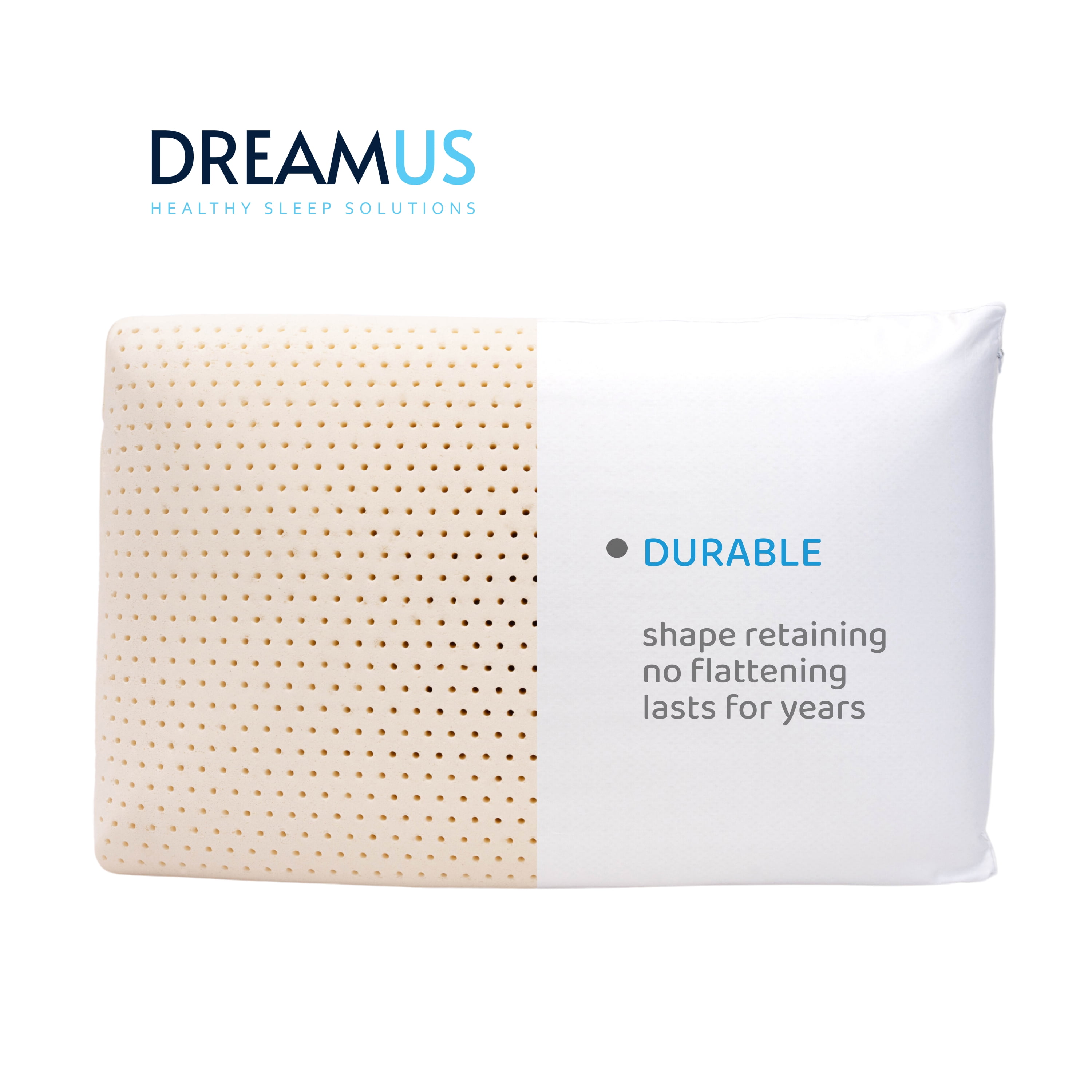 DREAMUS Natural Talalay Latex Pillow King Size High Loft