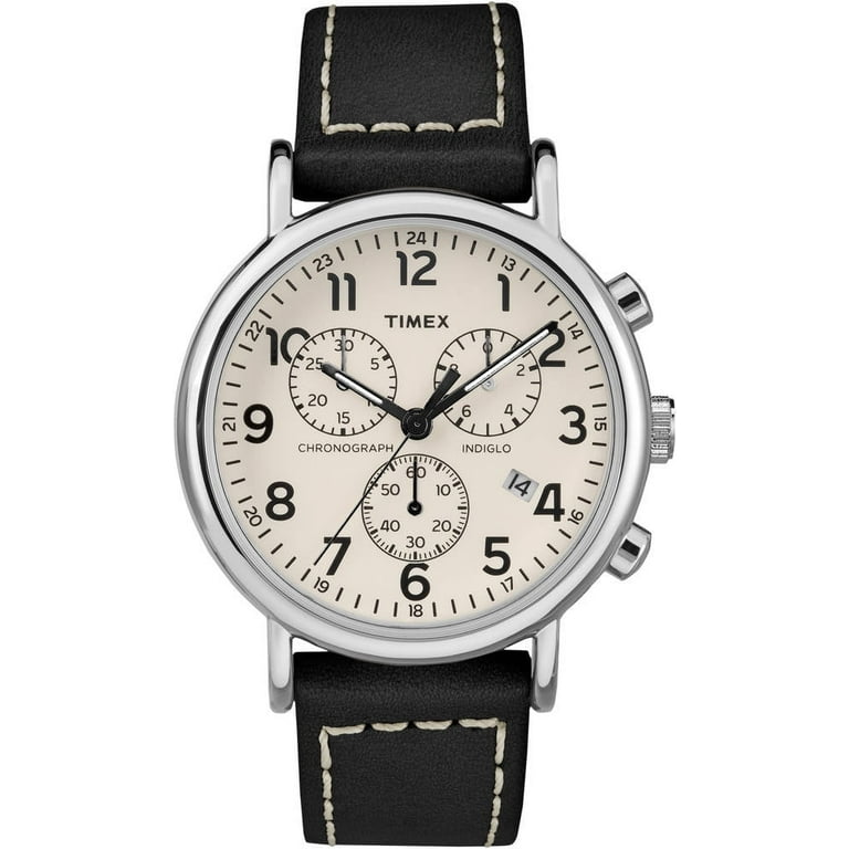 TIMEX Weekender Chronograph クロノグラフ 274 Timex Weekender Chrono 40mm Black Leather Mens Watch - Walmart.com