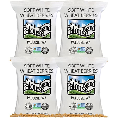 Certified Glyphosate Residue Free Soft White Wheat Berries | 100 LBS | Desiccant Free | Sproutable | Non-GMO Project Verified | Kosher