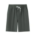 thumbnail image 3 of Goodtrade8 Pockets Mens Shorts Big and Tall Gym Drawstring Elastic Waist Straight Solid Color Casual Hiking Shorts, 3 of 5