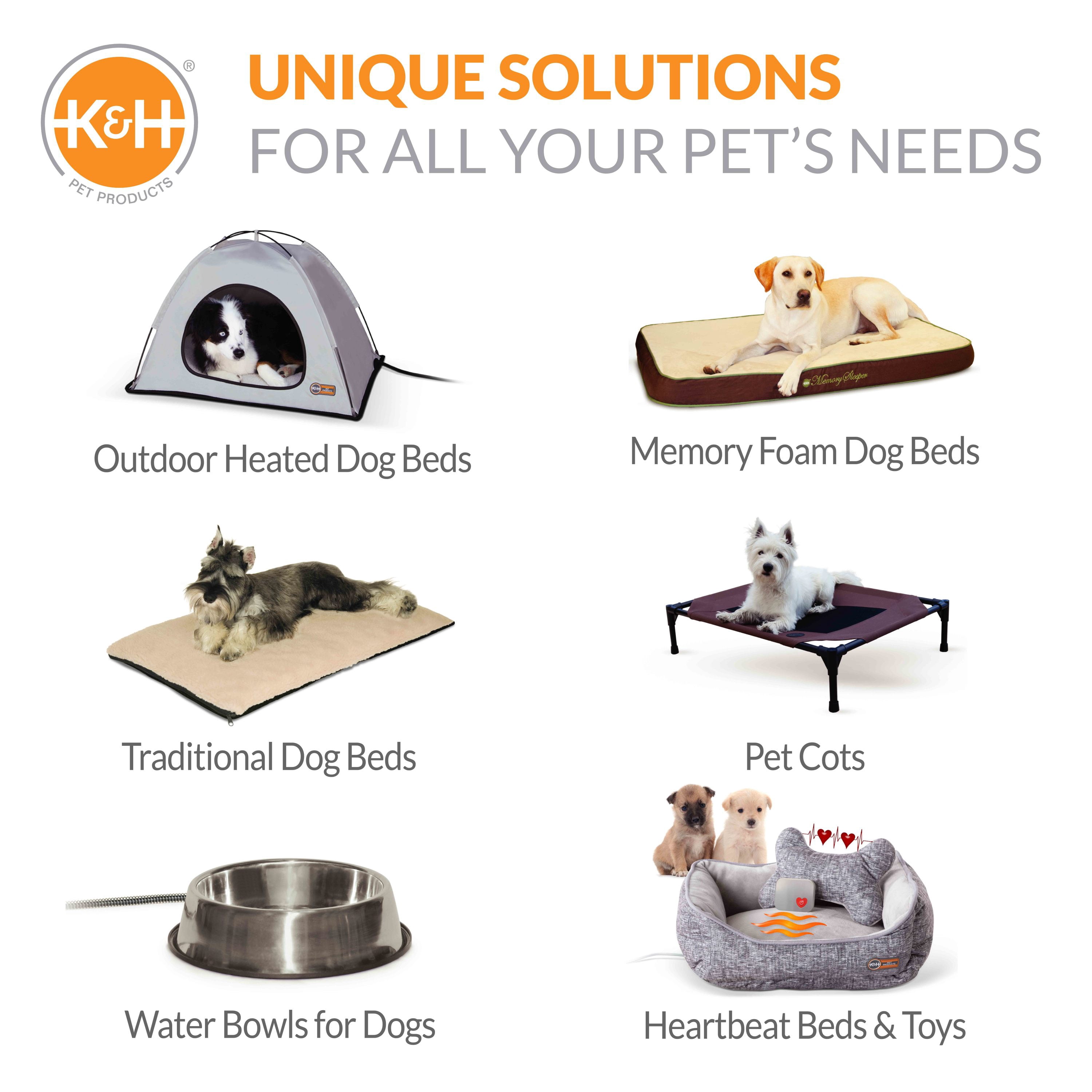 K&H Pet Products Superior Orthopedic Dog Bed Mocha Paw Bone Print Large 40 X 50 Inches