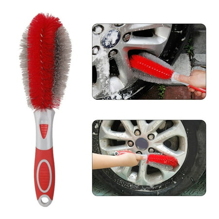 

Car Wheel Tire Cleaning Brush Auto Wheel Hub Detailing Brush with Nonslip Handle