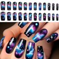 thumbnail image 2 of T-HOTLYST 24 Pcs Stylish Artificial Nail Star Cloud Full Cover False Nail Glossy Stick on Nail Square Press On Nail for Woman, 2 of 9