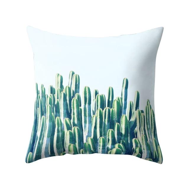 Fiudx Funda de Almohada con Diseño de Hojas Suculentas, Diseño Floral Verde, Poliéster Suave, Cómoda Funda de Cojín para Coche, Decoración Versátil para Sofá y Cama, Lavable a Máquina, 45 X 45 Cm