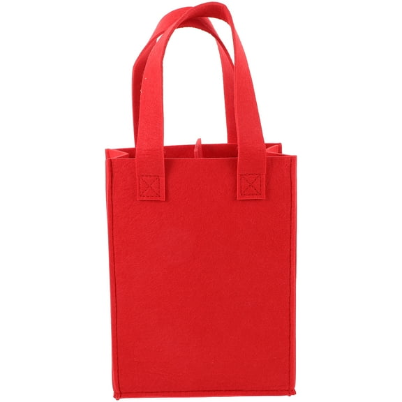 HOMEMAXS 1Pcs Red Felt Wine Carrier Tote Bag Suitable for Events and Donations