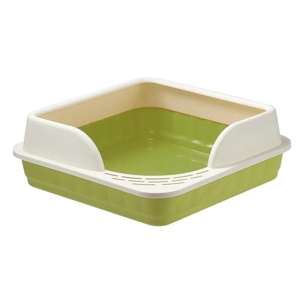 Caja de arena para gatos Yinane Bandeja de arena semicerrada Verde