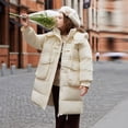 thumbnail image 6 of AHTJRT Puffer Jacket for Kids Boys Girls Long Length Full Zip Hooded Puffer Coats with Pockets Warm Heavyweight Waterproof Wind Resistant Ouerwear Beige 7-8 Years, 6 of 8