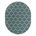 thumbnail image 3 of Unique Loom Outdoor Trellis Collection Area Rug (7' 10" x 10' Oval Teal/Gray), 3 of 7