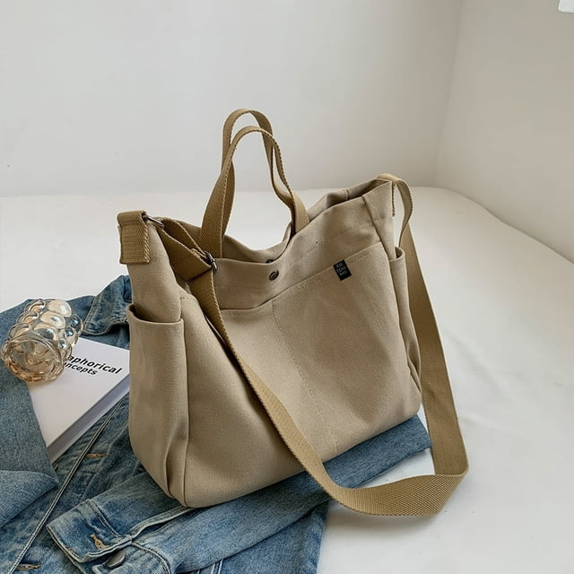 Canvas Crossbody Bags All-match Lady Shoulder Handbag Simple for Female Shopping