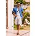 thumbnail image 4 of COOFANDY Mens Knit Button Down Shirt Short Sleeve Casual Polo Shirts Vintage Summer Beach Shirts Coffee, 4 of 5