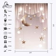 thumbnail image 2 of ABPHOTO Polyester 5x7ft Photography Background Millennium Pink Curtain Backdrop Hanging Stars Moon Photography Background Studio Props, 2 of 5