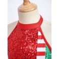 thumbnail image 4 of Zaldita Kids Girls Christmas Elf Dress Dance Costume Shiny Sequins Ballet Dance Dress Xmas Party Tutu Red 16, 4 of 7