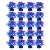 Unique Bargains 20 Pcs Aquarium Plants Decorations Artificial Aquatic Plant Purple