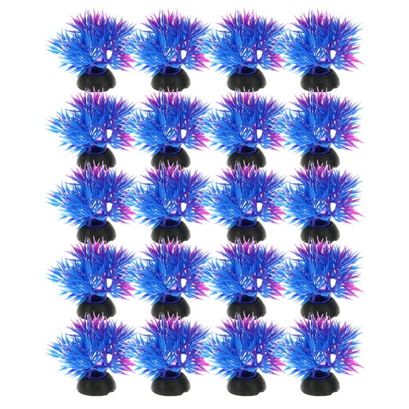 Unique Bargains 20 Pcs Aquarium Plants Decorations Artificial Aquatic Plant Purple