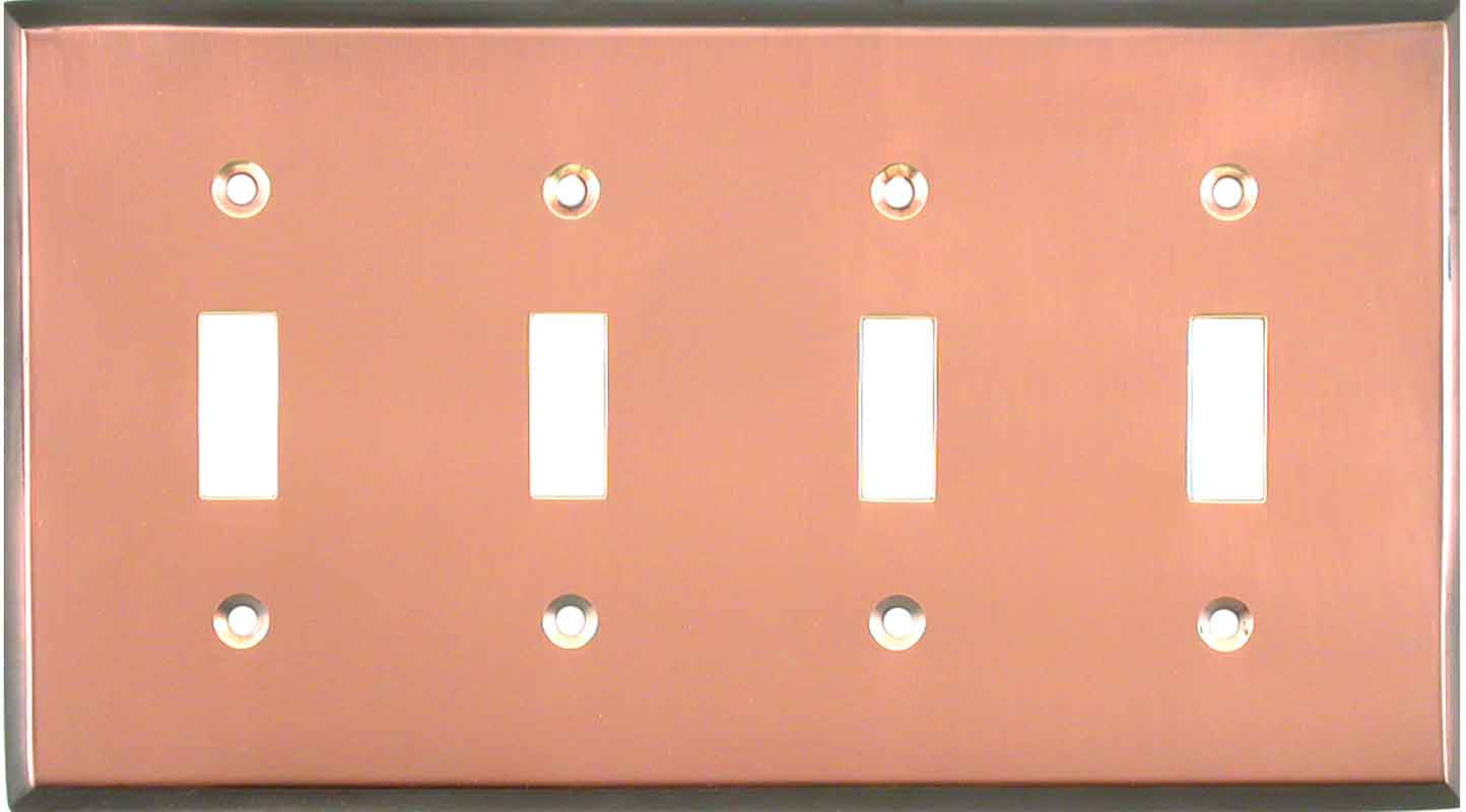 Switch Hits Antiqued Edge Copper 4 Toggle Light Switch Covers