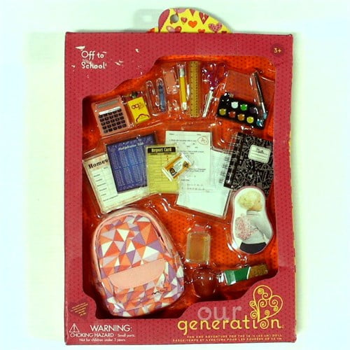 our generation doll off to school set
