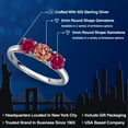 thumbnail image 2 of Gem Stone King 925 Sterling Silver Ecstasy Mystic Topaz and Red Created Ruby Engagement Ring for Women | 2.20 Cttw | Round 5MM | Gemstone November Birthstone | Size 7, 2 of 6