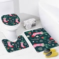 thumbnail image 2 of GZHJMY Bathroom Mat set of 3， Christmas Background 3 Pieces Bath Mats Set for Bathroom, Vintage Style Non-Slip Washable Cover Floor Rug Decorations for Kitchen Bathroom Bedroom, 2 of 6
