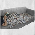 thumbnail image 6 of Christmas Soft Flannel Fleece Blanket, Sketchy Hand Drawn Grunge Penguins with Boxes Stars Celebration Theme, Cozy Plush for Indoor and Outdoor Use, 60" x 80", Navy Blue White Umber, by Ambesonne, 6 of 6